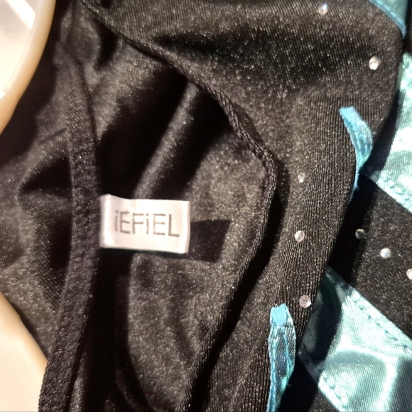 IEFIEL Girls Long Sleeve Dance Training Leotard Sparkle Glitters Gymnastics Work - Picture 4 of 8